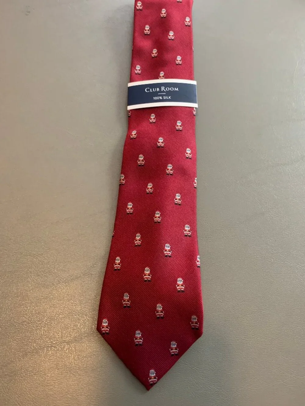 Club Room Men's 3.25'' 100% Silk Christmas Santa Claus Neck Tie, Red, One Size